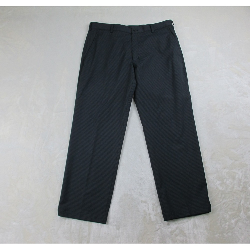 Nike‎ Pants Mens 36 Black Chino Pinstripe Preppy Lightweight Golf DriFit 36X30*